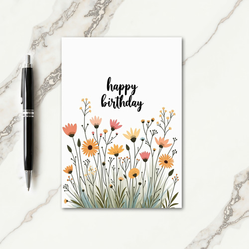 Sweet Wildflower Birthday Card