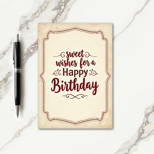 Sweet Wishes Calligraphy Card