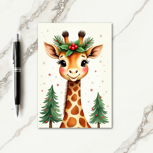 Sweet Giraffe Christmas Card