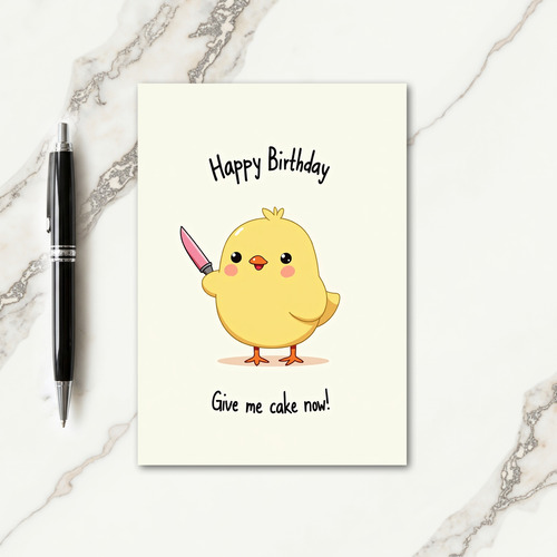 Sweet Yellow Bird Birthday Card