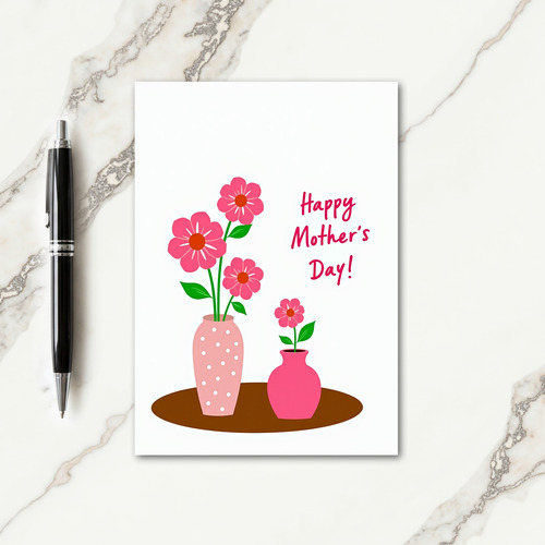 Sweetest Mom Floral Vase Card