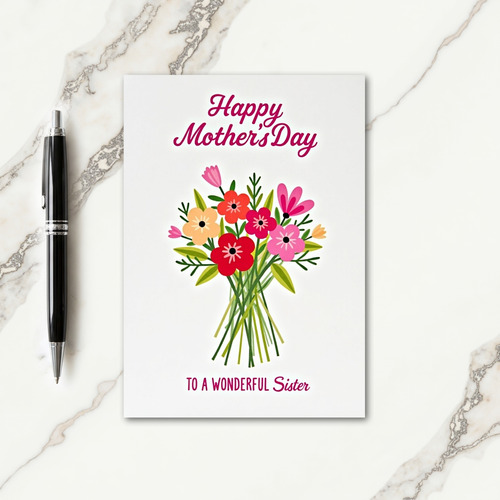 Sweetest Mom Graphic Bouquet Card