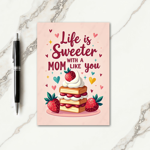 Sweetest Mom Strawberry Card