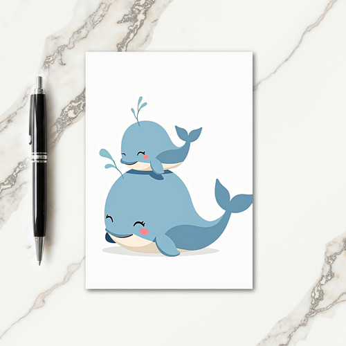 Sweetest Mothers Day Blue Whales Card