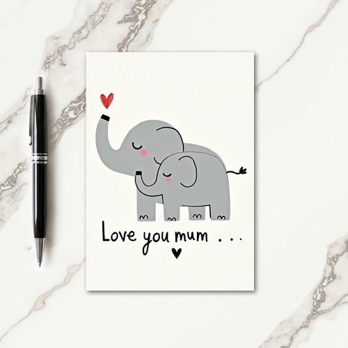 Sweetest Mum Elephant Art Card