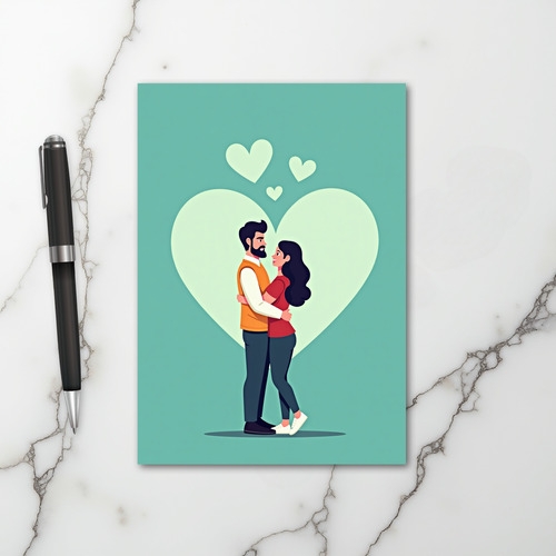 Sweethearts Hugging Card