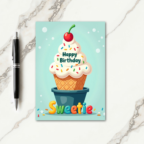 Sweetie Cone Birthday Card
