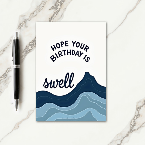 Swell Arched Script Birthday Card