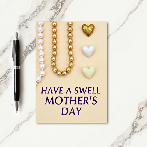 Swell Mothers Day Beads Hearts Card