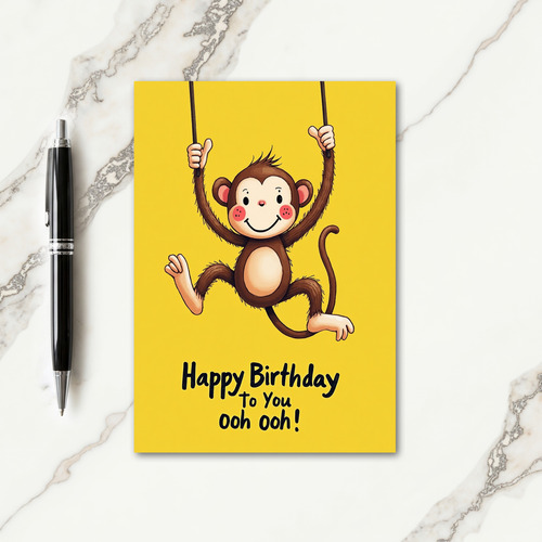 Swinging Primate Birthday Card