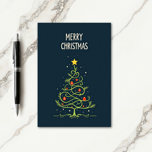 Swirl Tree Christmas Card