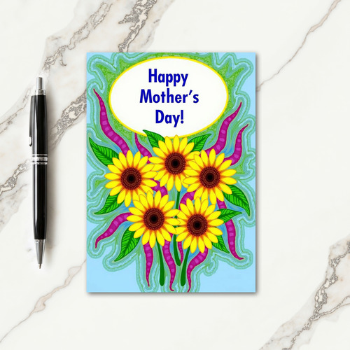 Swirling Floral Design Card