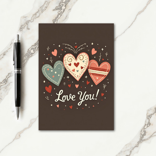 Swirling Hearts Fathers Day Card