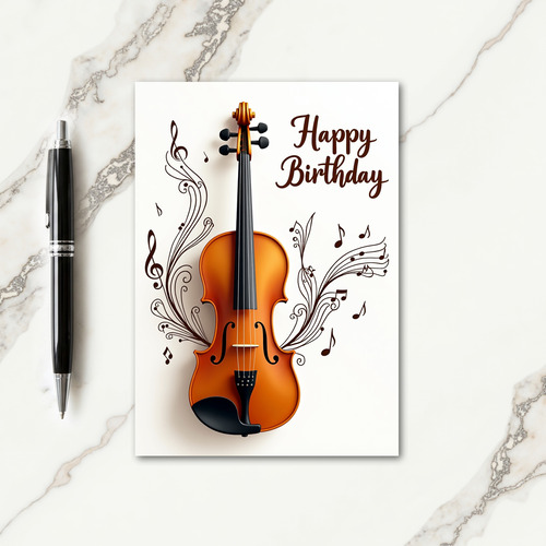 Swirling Notes Birthday Card