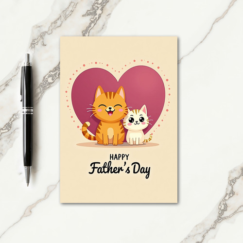 Tabby Cat Fathers Day Art Card