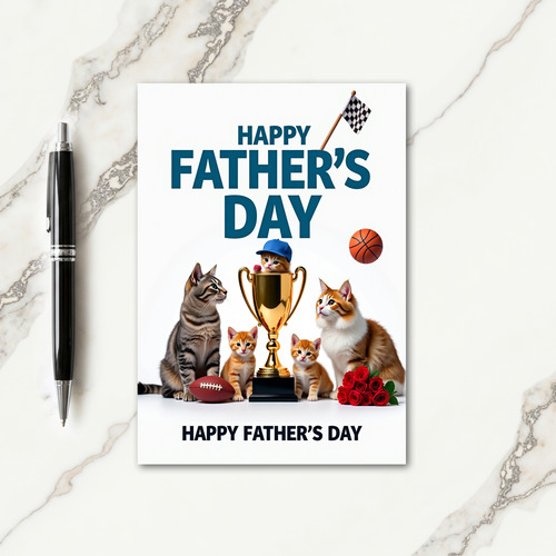 Tabby Cat Fathers Day Card
