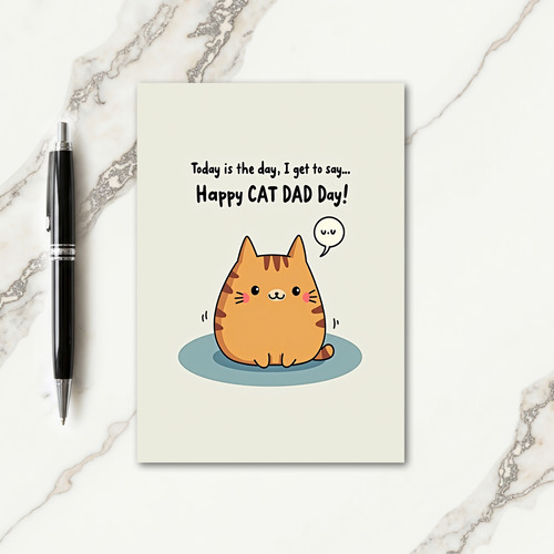Tabby Cat Happy Cat Dad Day Card
