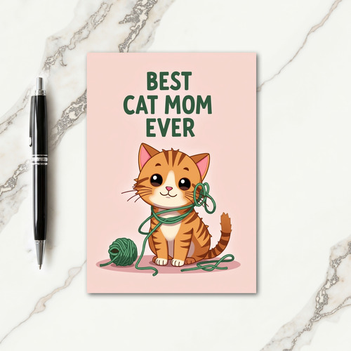 Tabby Cat Moms Day Card