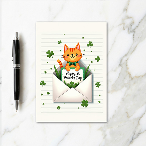 Tabby Cat St Patricks Day Card