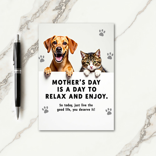 Tabby Dog Mothers Day Message Card