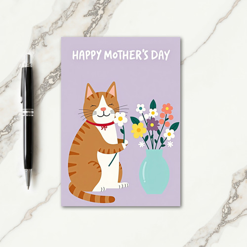 Tabby Floral Mothers Day Card