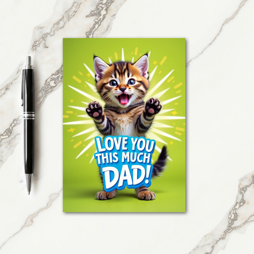 Tabby Kitten Fathers Day Card