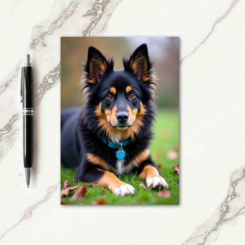 Tan And Black Dog Dads Day Card