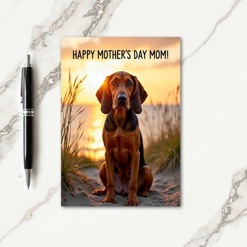 Tan Black Dog Mothers Day Portrait Card