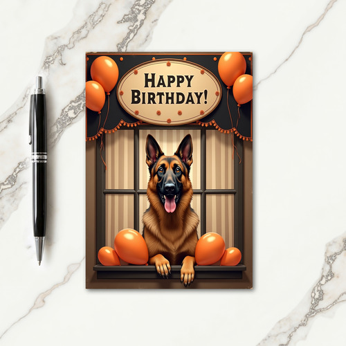 Tan Canine Birthday Joy Card