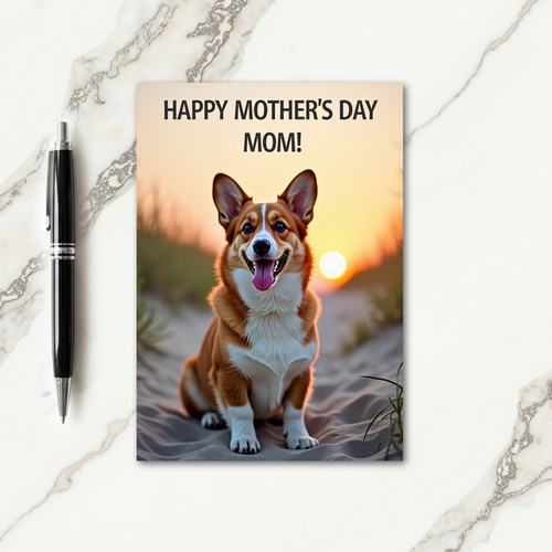 Tan Dog Mothers Day Portrait Card