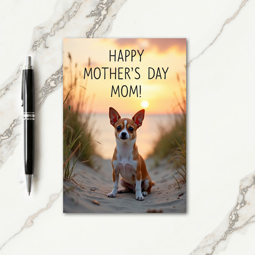 Tan Puppy Mothers Day Scene Card
