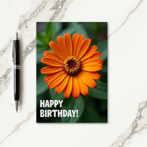 Tangerine Bloom Birthday Card