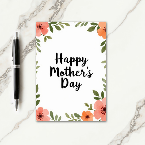 Tangerine Bloom Mothers Day Card
