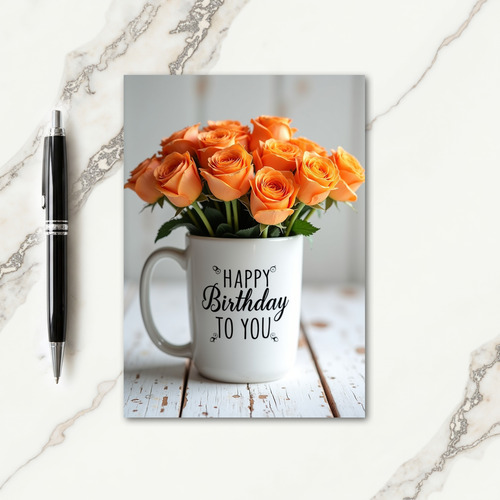 Tangerine Blossom Birthday Card