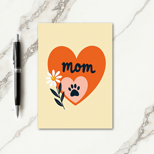 Tangerine Mom Heart Graphic Card