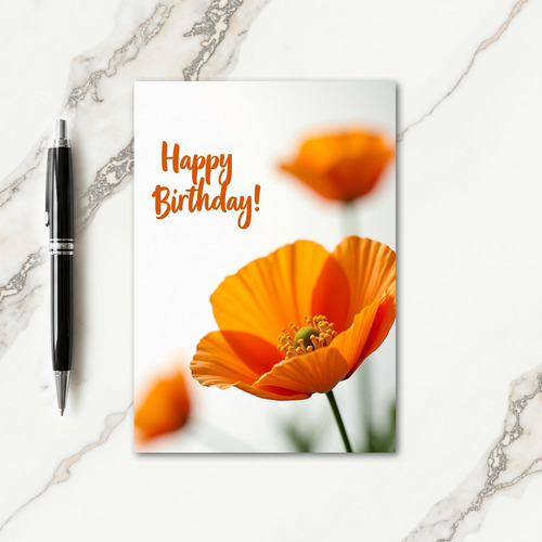 Tangerine Petal Birthday Card
