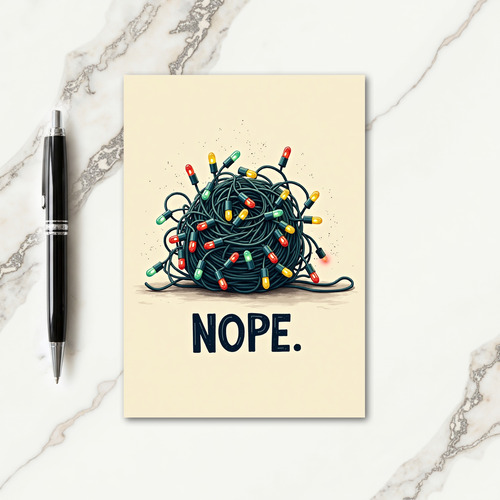 Tangled Lights Humor Card