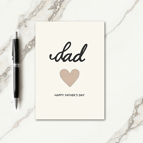 Taupe Heart Fathers Day Card