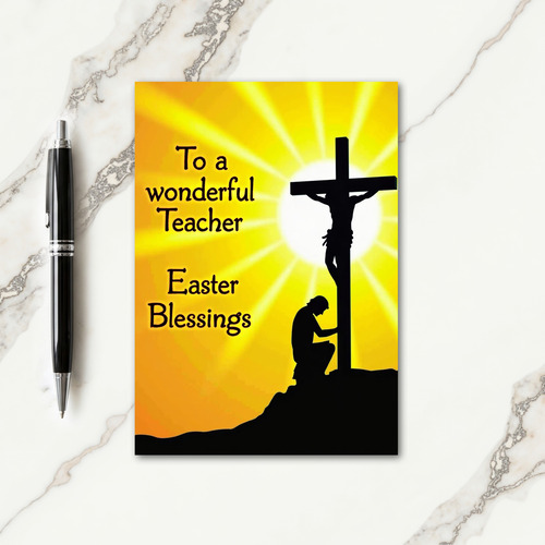 Teacher Easter Blessings Scene Card