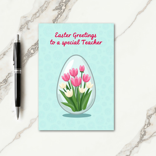 Teacher Spring Bouquet Easter Card