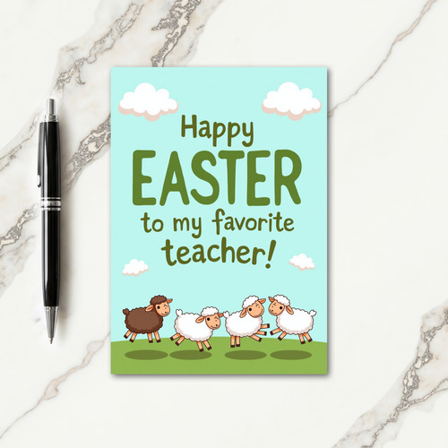 Teacher Thanks Sheep Scene Card