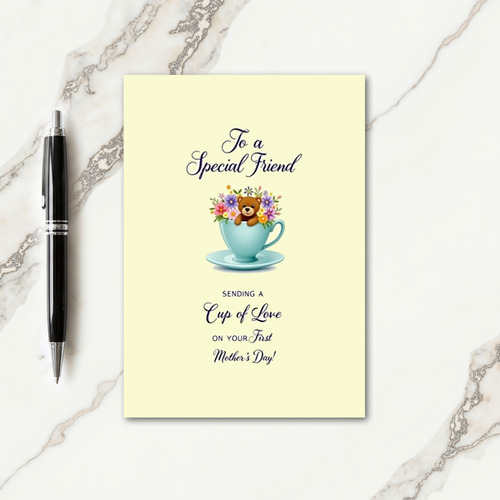 Teacup Flowers Mothers Day Card