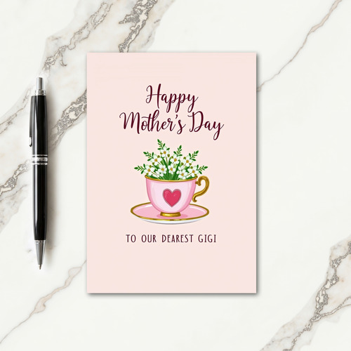 Teacup Mothers Day Art Card