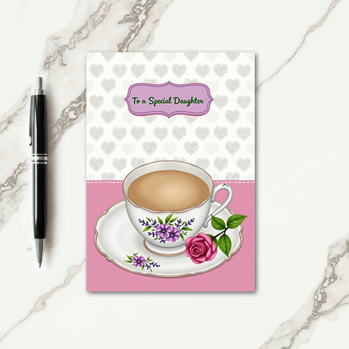 Teacup Mothers Day Daughter Card