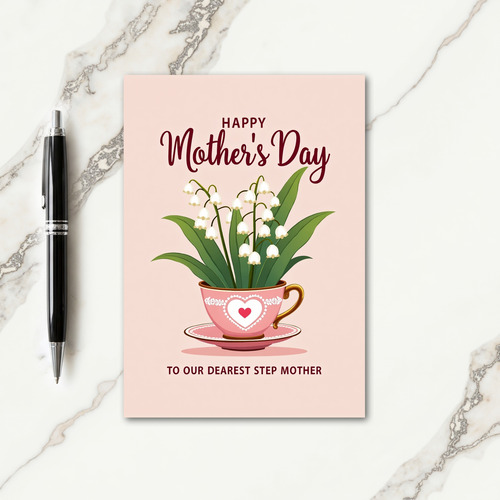 Teacup Step Mothers Day Card