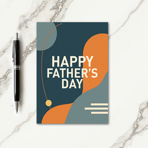 Teal Abstract Fathers Day Card
