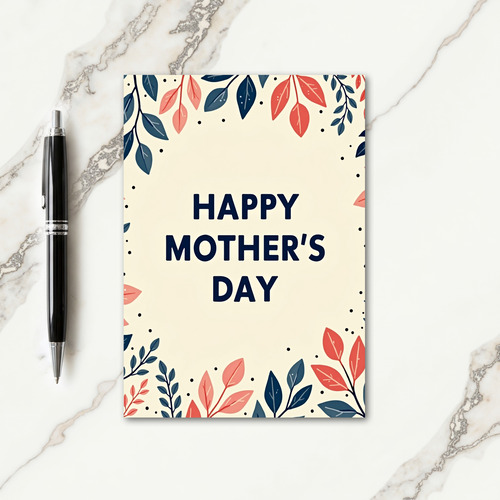 Teal And Coral Mothers Day Card