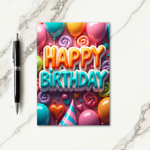 Teal And Orange Birthday Card