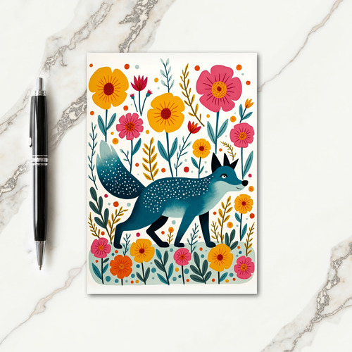 Teal Animal Birthday Card