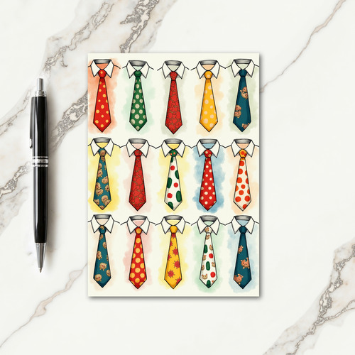 Teal Animal Fathers Day Tie Card